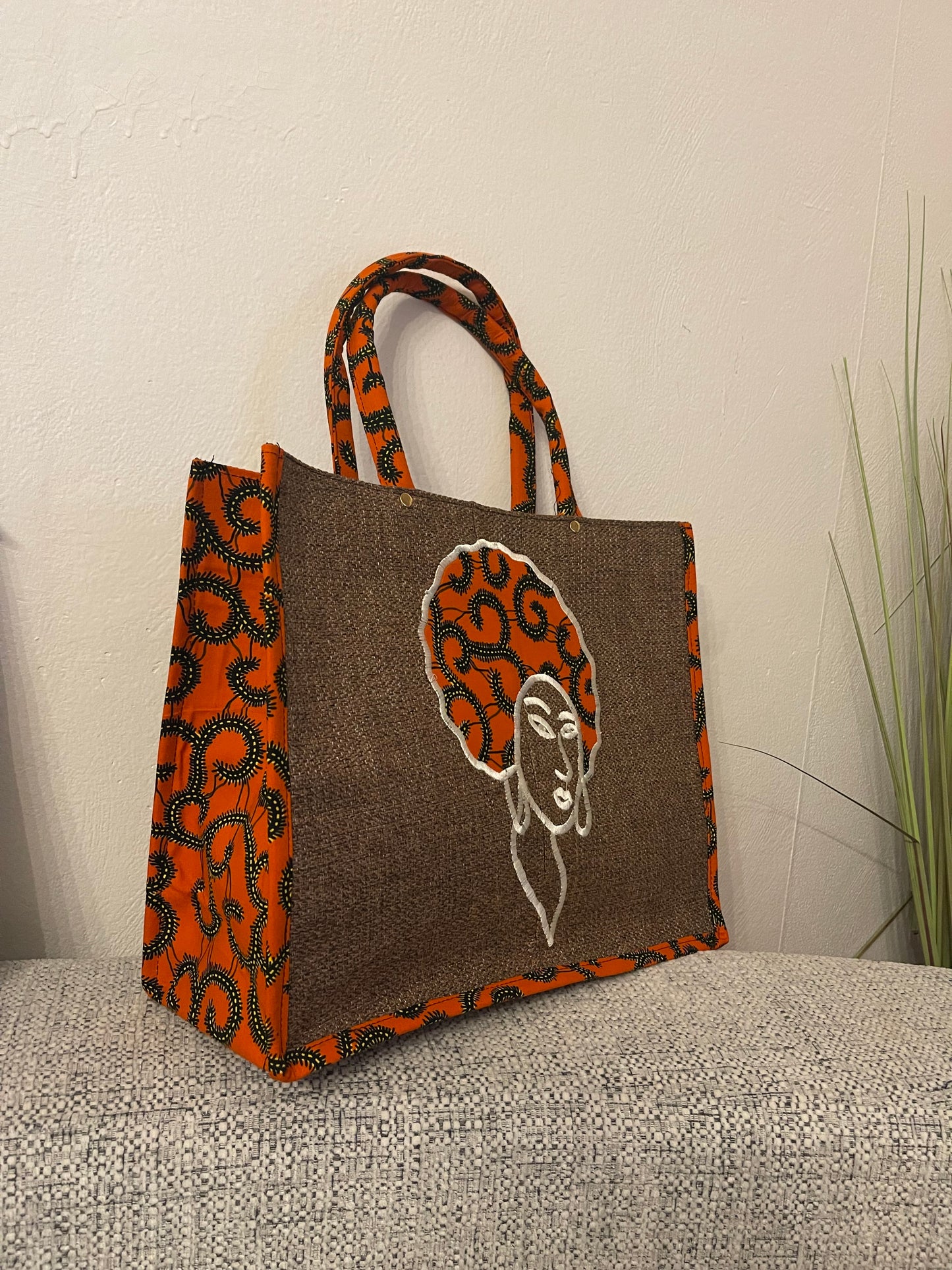 Sac en Raphia afro woman