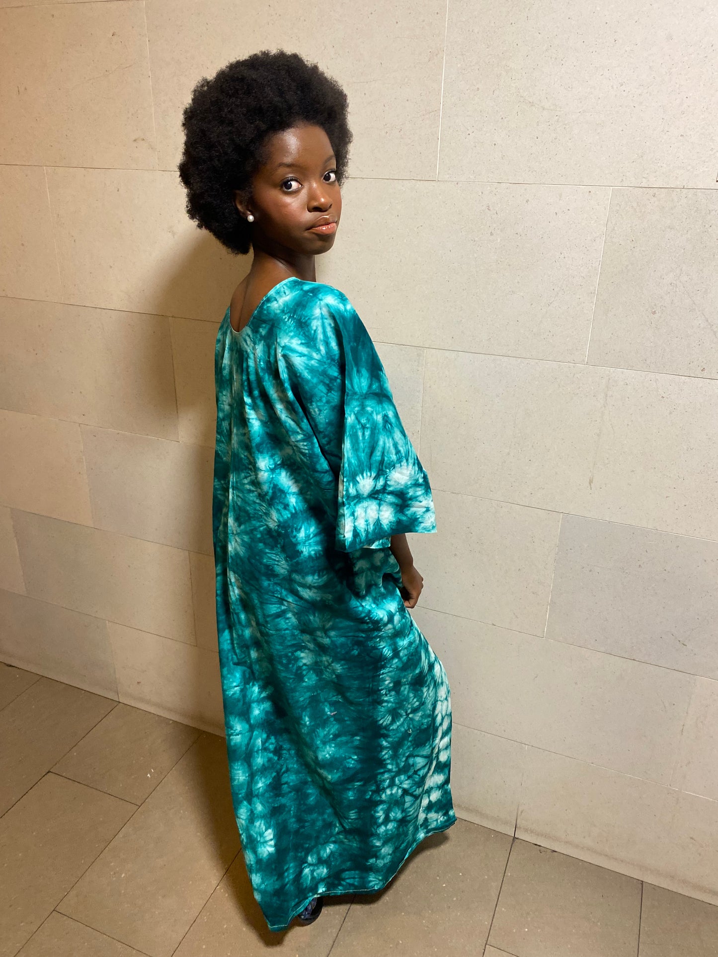 Boubou indigo turquoise