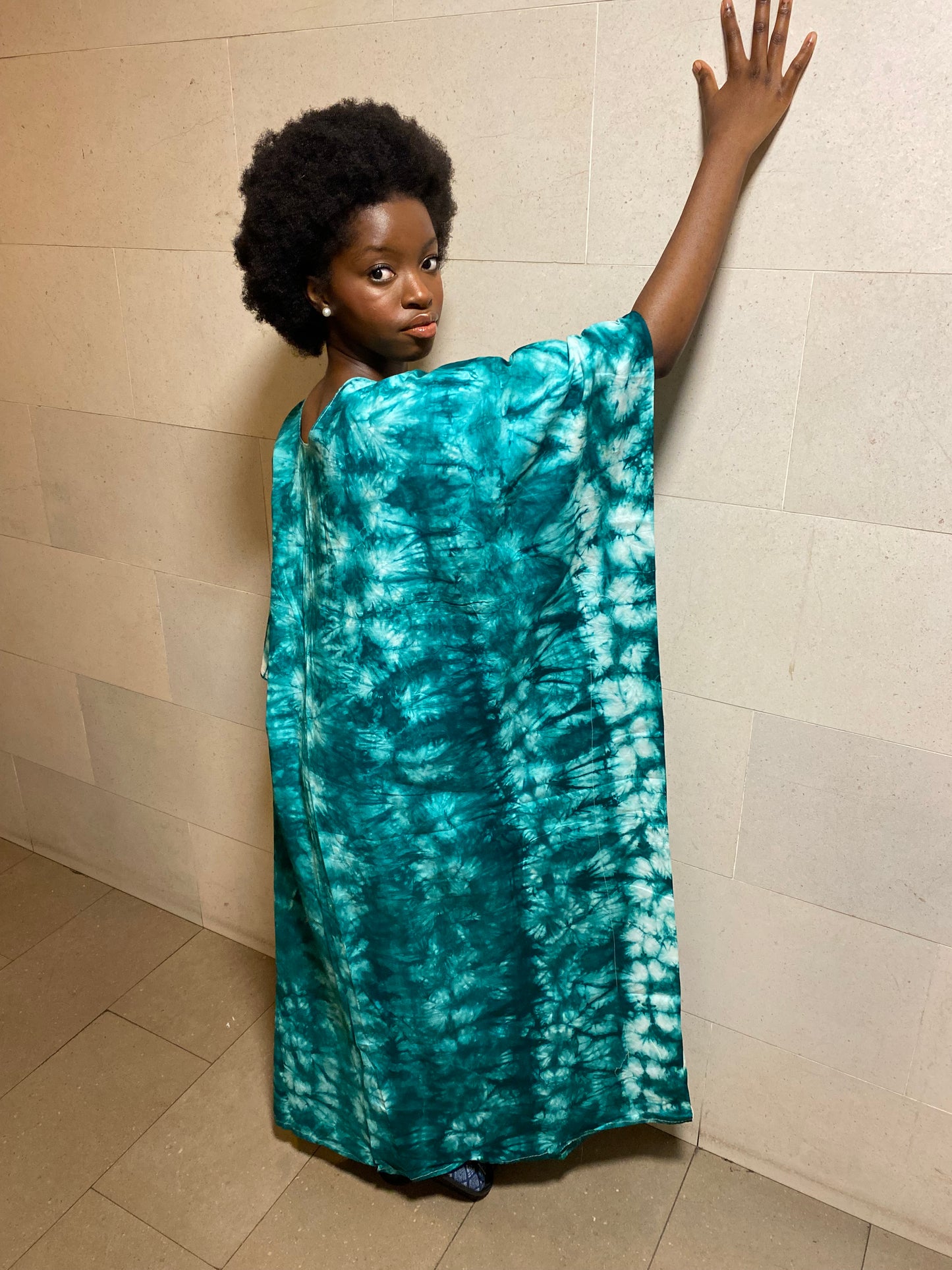 Boubou indigo turquoise