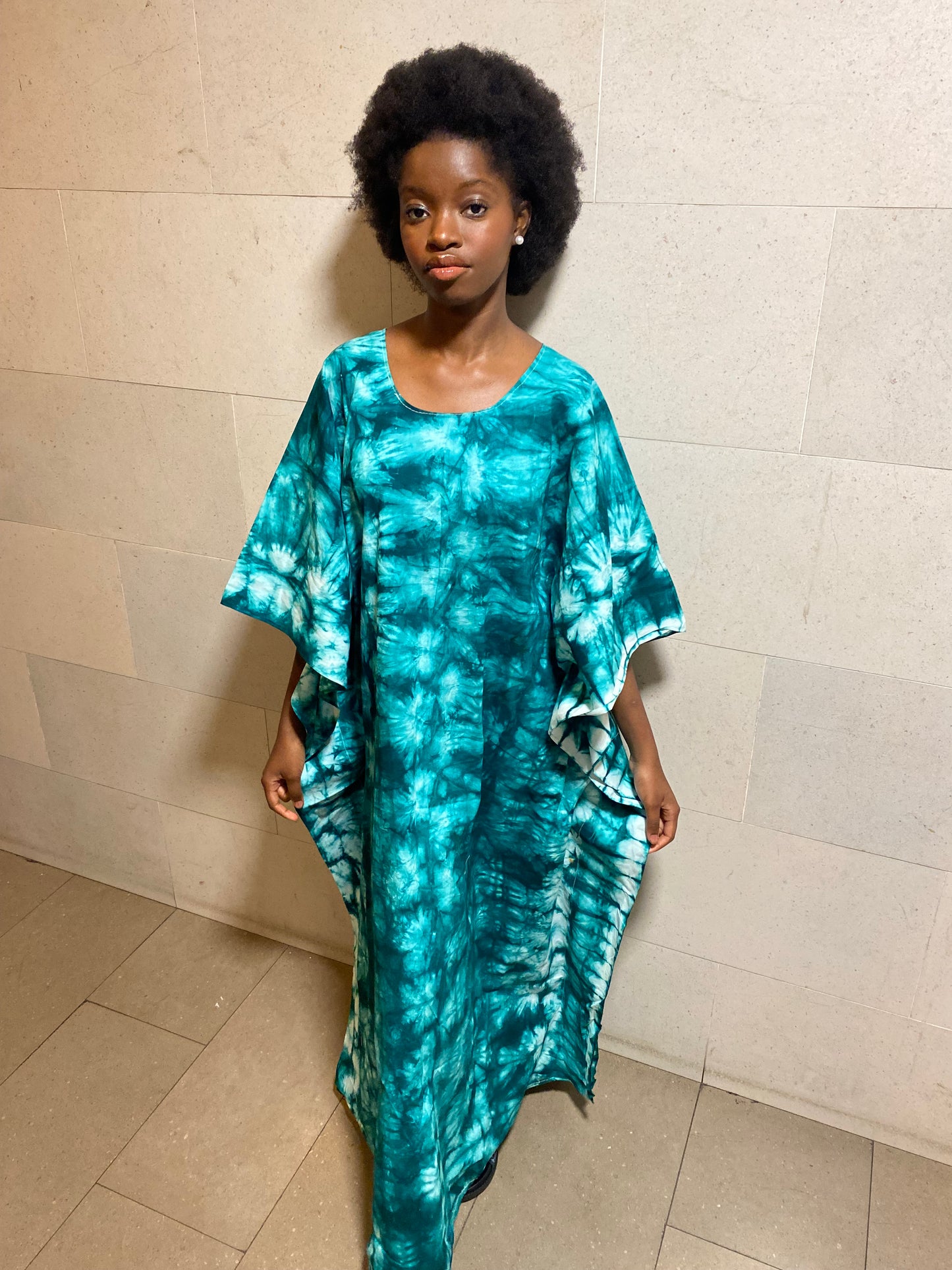 Boubou indigo turquoise