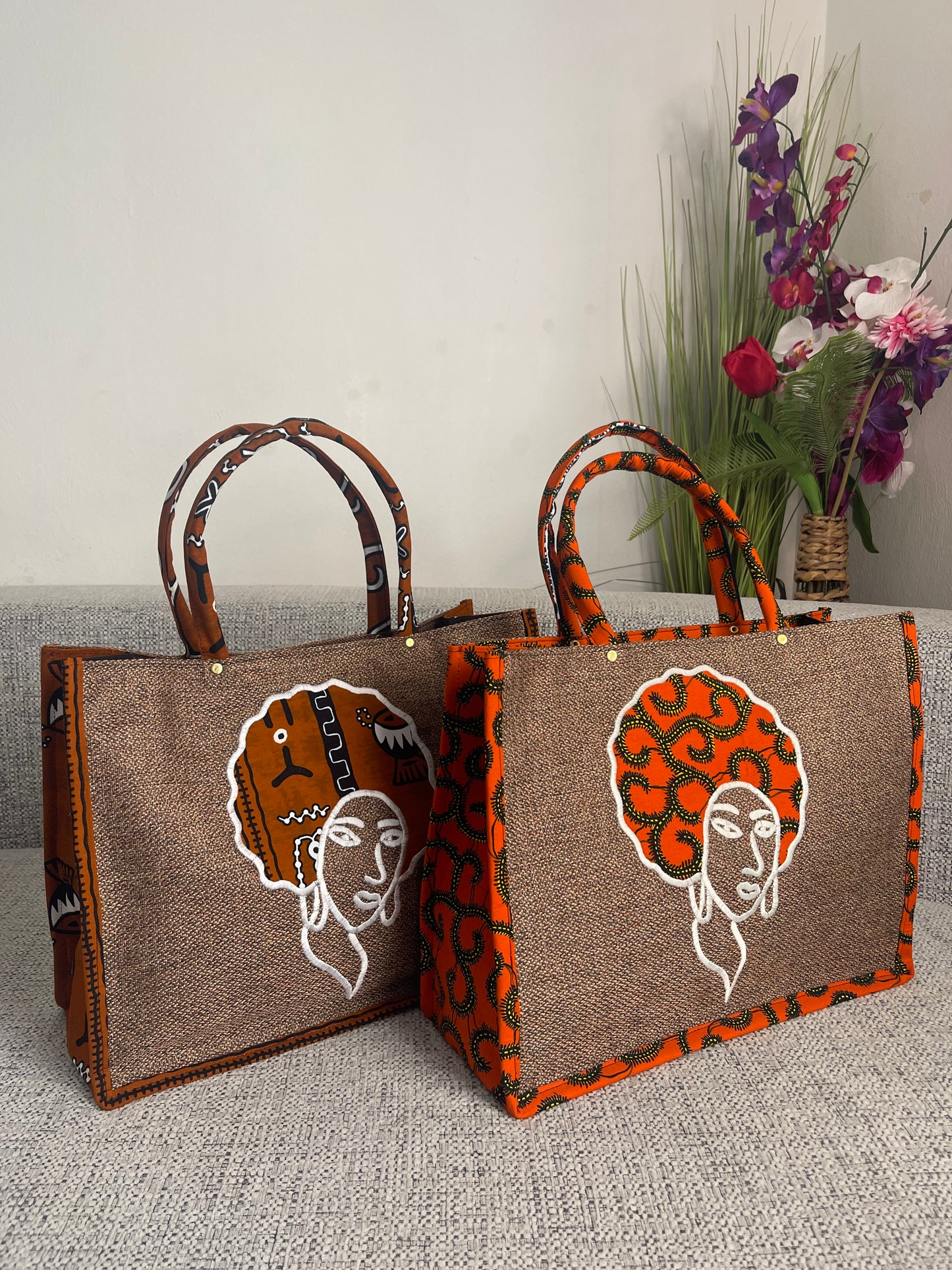 Sac en Raphia afro woman