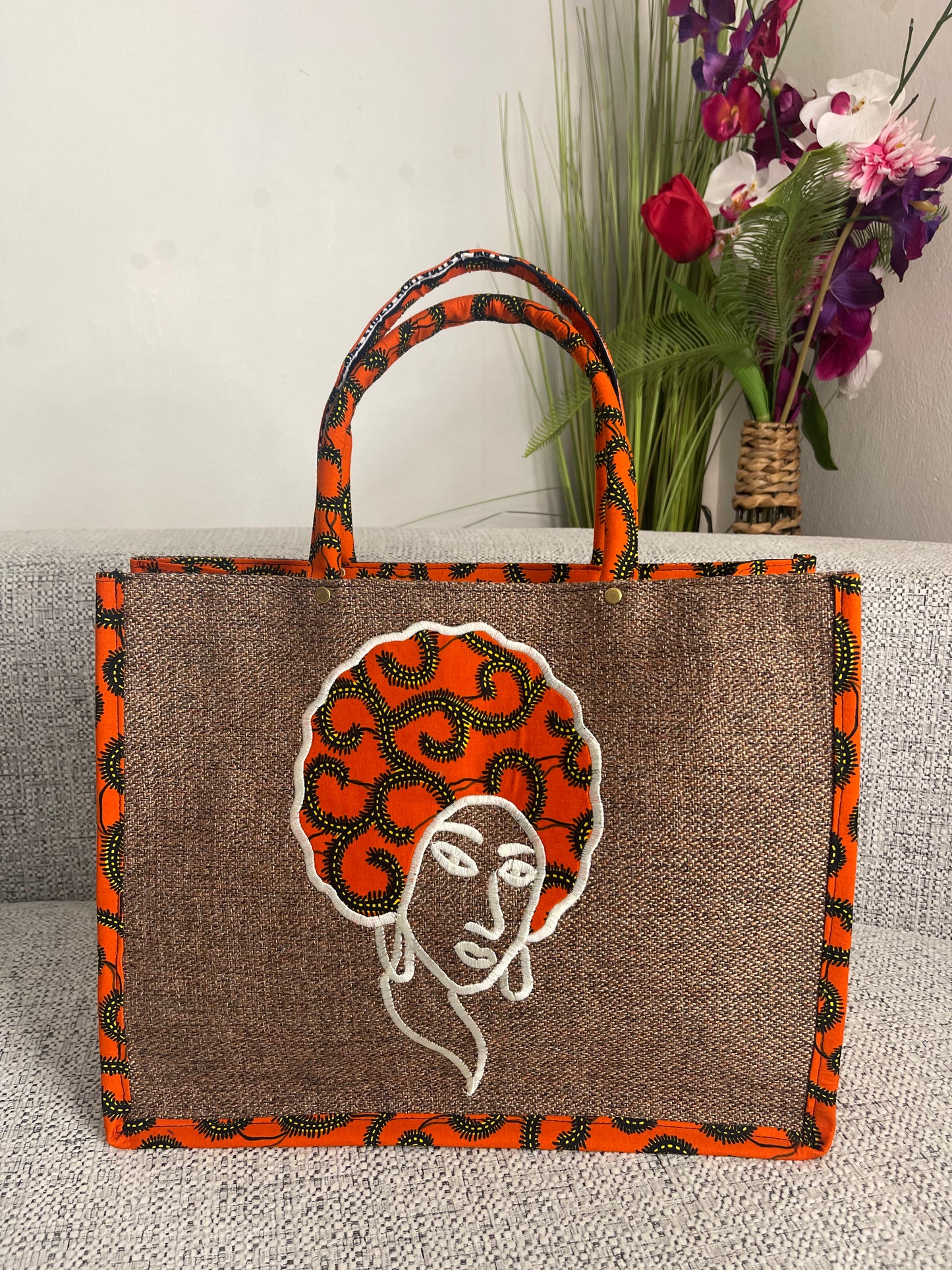 Sac en Raphia afro woman